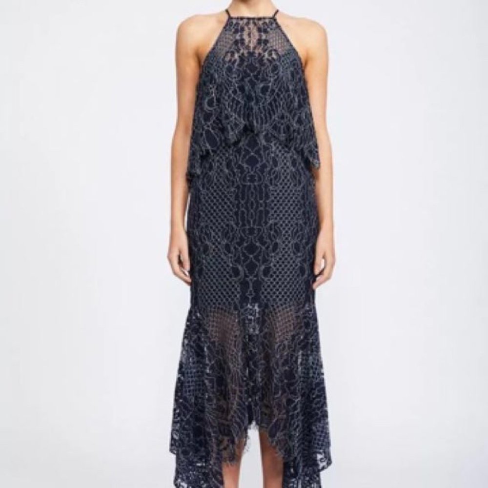 Shona Joy Navy Blue Midi Dress